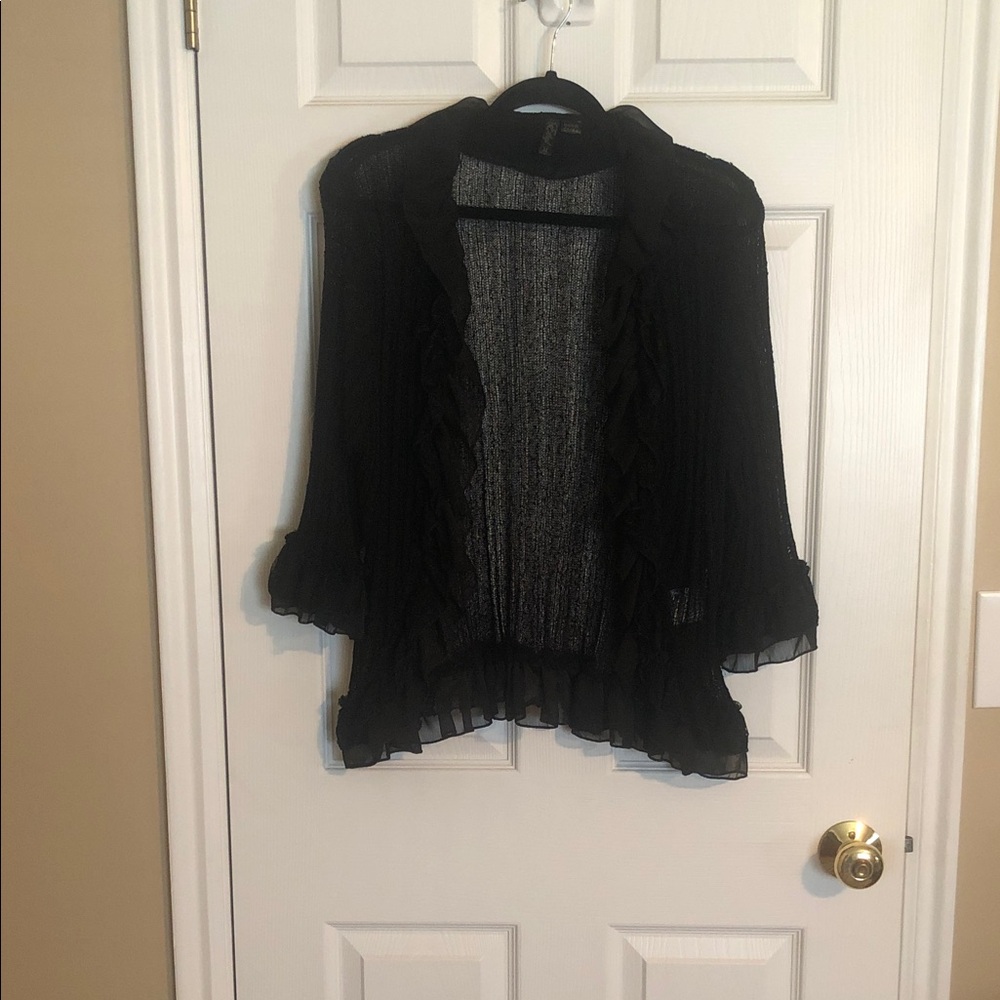 Lily Black Sheer Women's Cardigan